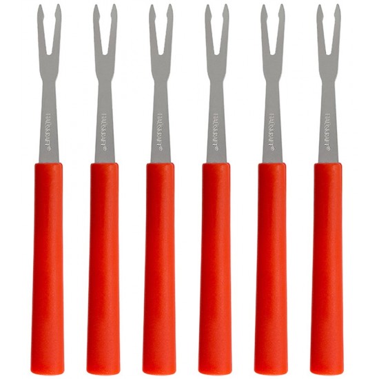 Jogo 6 Garfos 13cm Para Petisco Cabo Vermelho